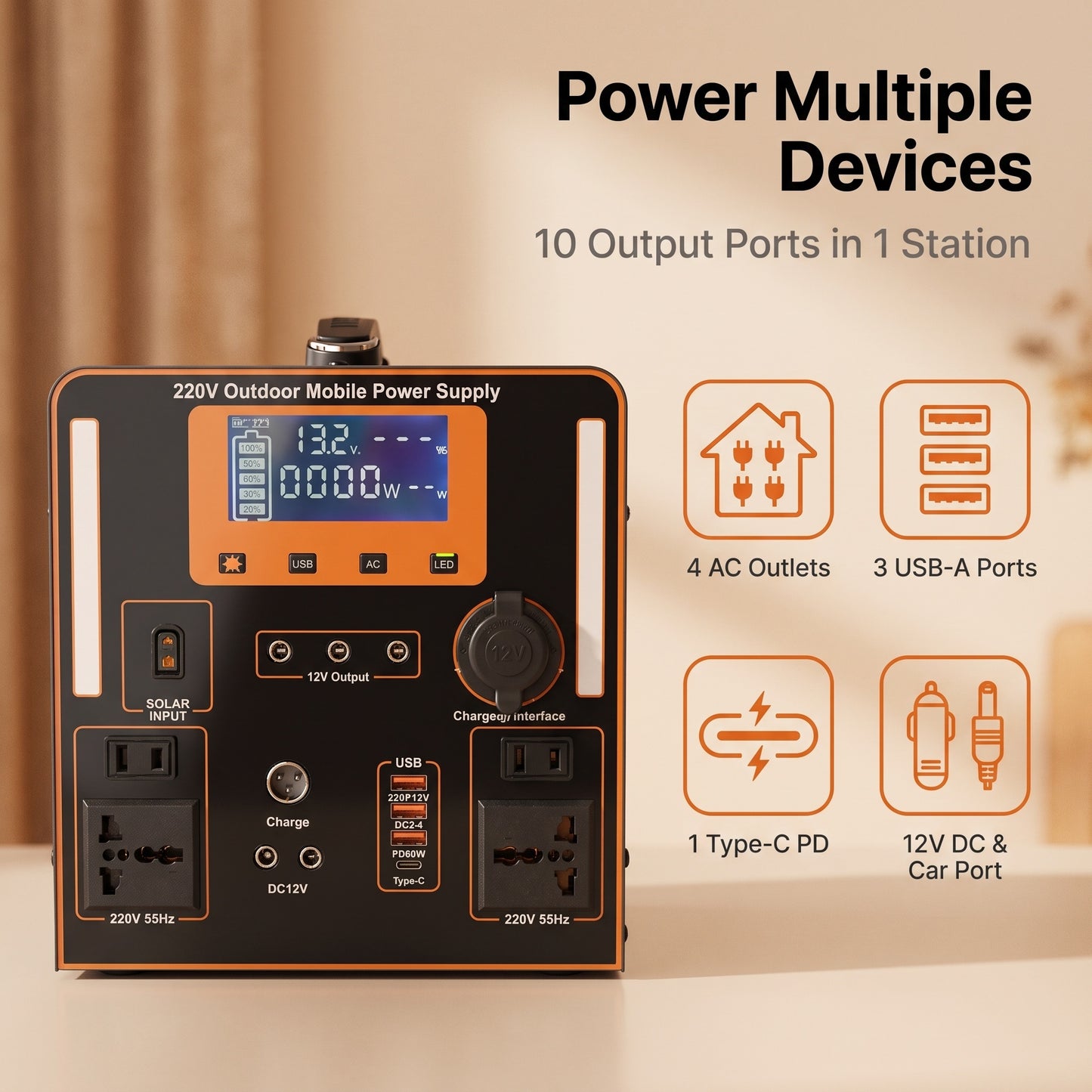 BEONE YJ905 1500W Portable Power Station | 1152Wh LiFePO4 Solar Generator
