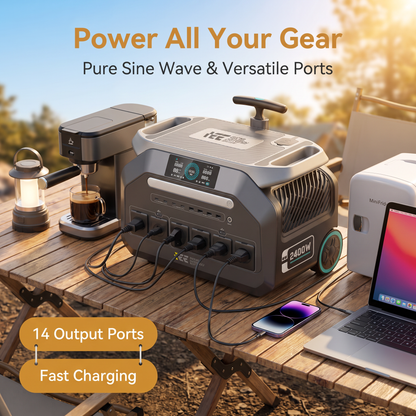 BEONE P2400 2400W Portable Power Station | 2048Wh LiFePO4 Solar Generator