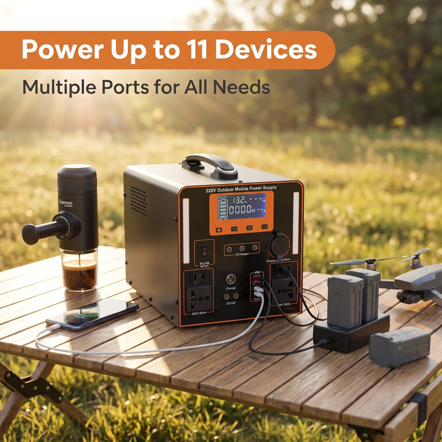 BEONE YJ905 1500W Portable Power Station | 1152Wh LiFePO4 Solar Generator