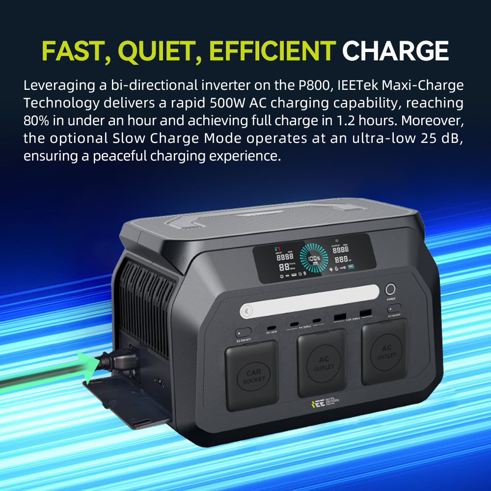 BEONE P800 800W Portable Power Station | 512Wh LiFePO4 Solar Generator