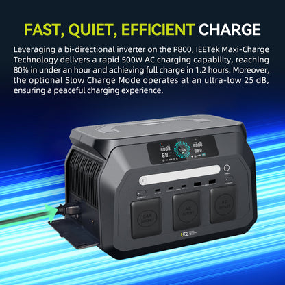 BEONE P800 800W Portable Power Station | 512Wh LiFePO4 Solar Generator
