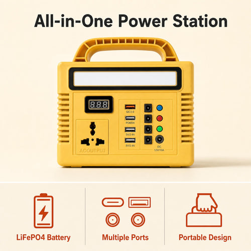 BEONE P150 150W Portable Power Station with Bluetooth Speaker & RGB Light，Camping, RV travel, patio parties, night markets, emergency lighting, phone charging and small outdoor devices.