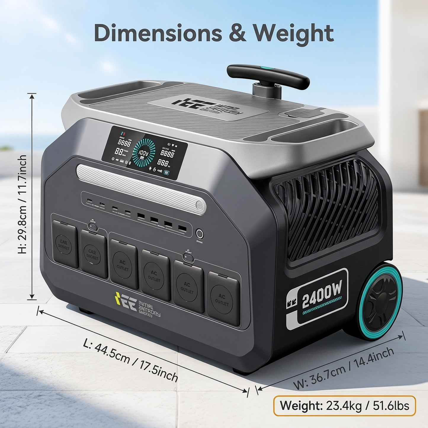 BEONE P2400 2400W Portable Power Station | 2048Wh LiFePO4 Solar Generator