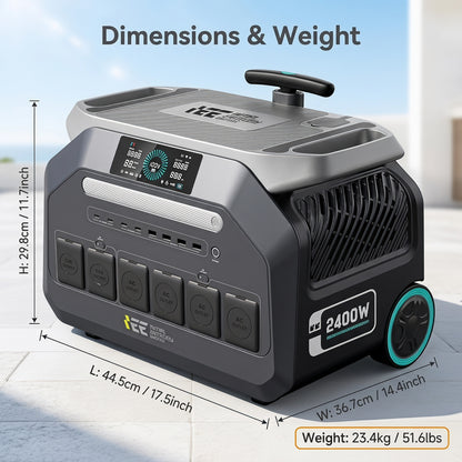 BEONE P2400 2400W Portable Power Station | 2048Wh LiFePO4 Solar Generator