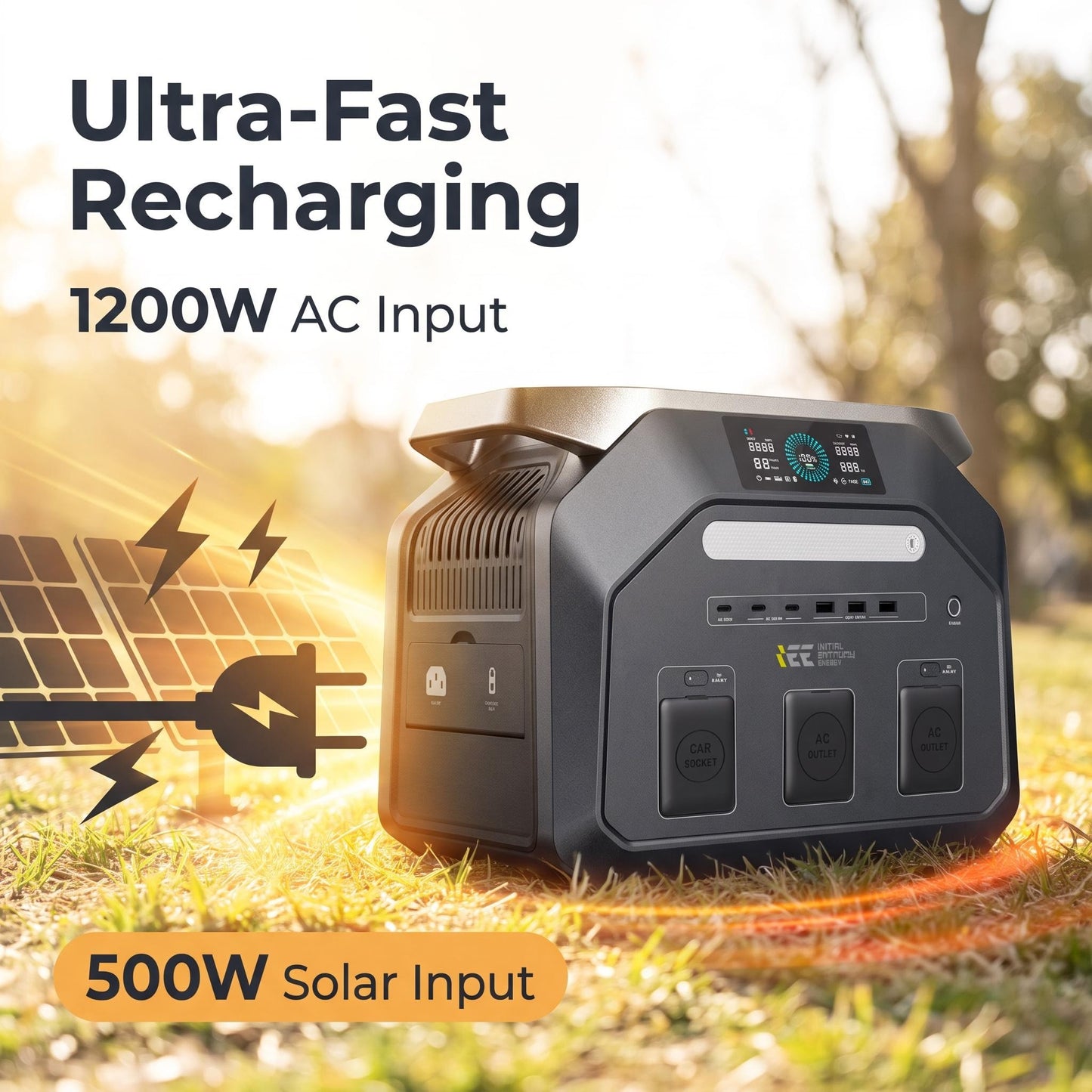 BEONE P1800 1800W Portable Power Station | 1024Wh LiFePO4 Solar Generator