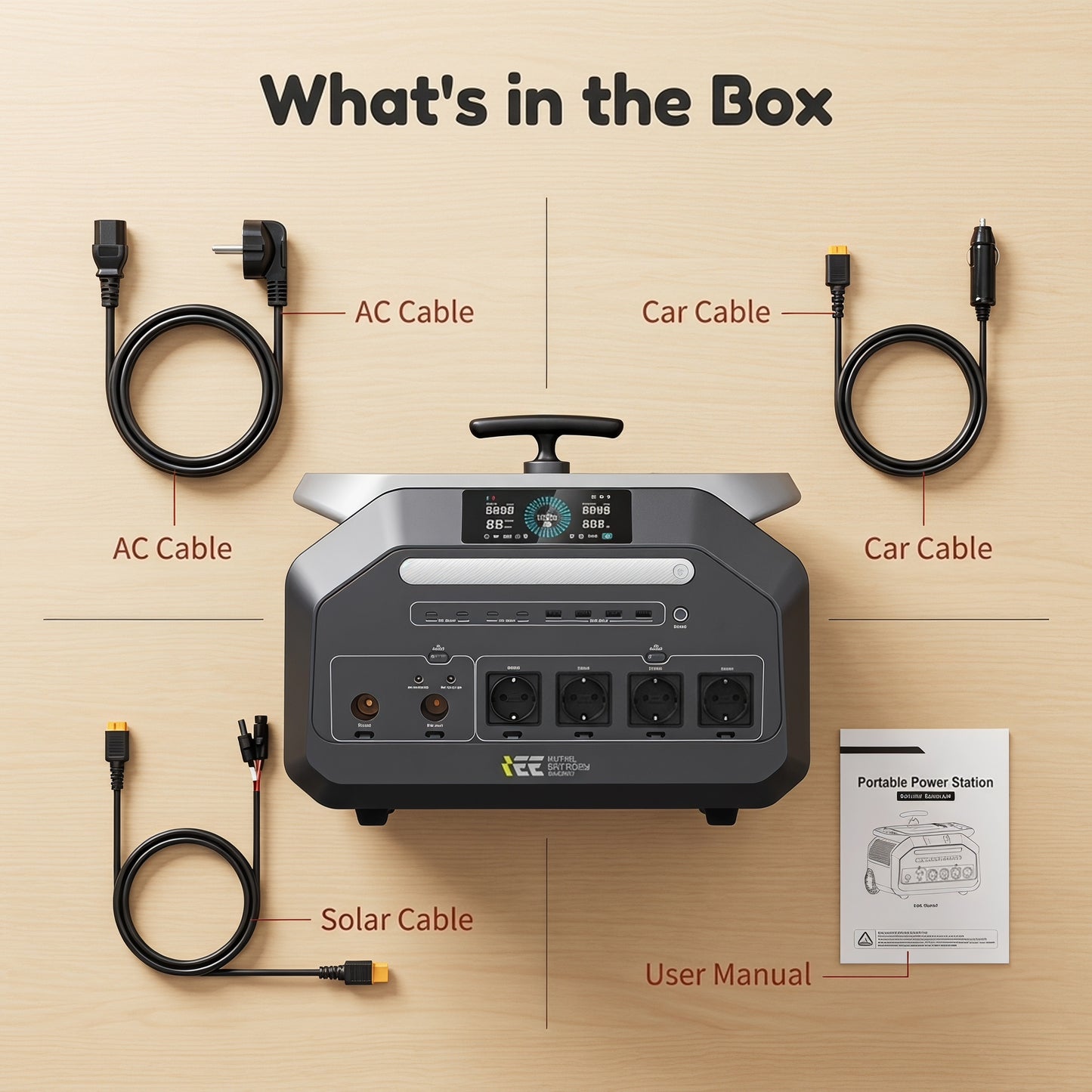 BEONE P3200 3200W Portable Power Station | 2048Wh LiFePO4 Solar Generator