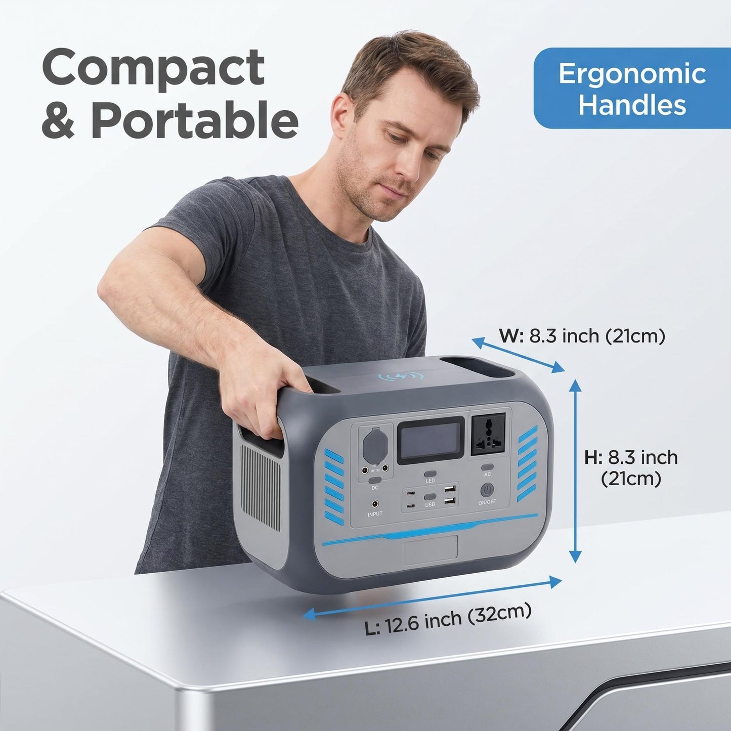 BEONE TJ910 800W Portable Power Station | 576Wh LiFePO4 Solar Generator