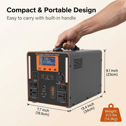 BEONE YJ905 1500W Portable Power Station | 1152Wh LiFePO4 Solar Generator