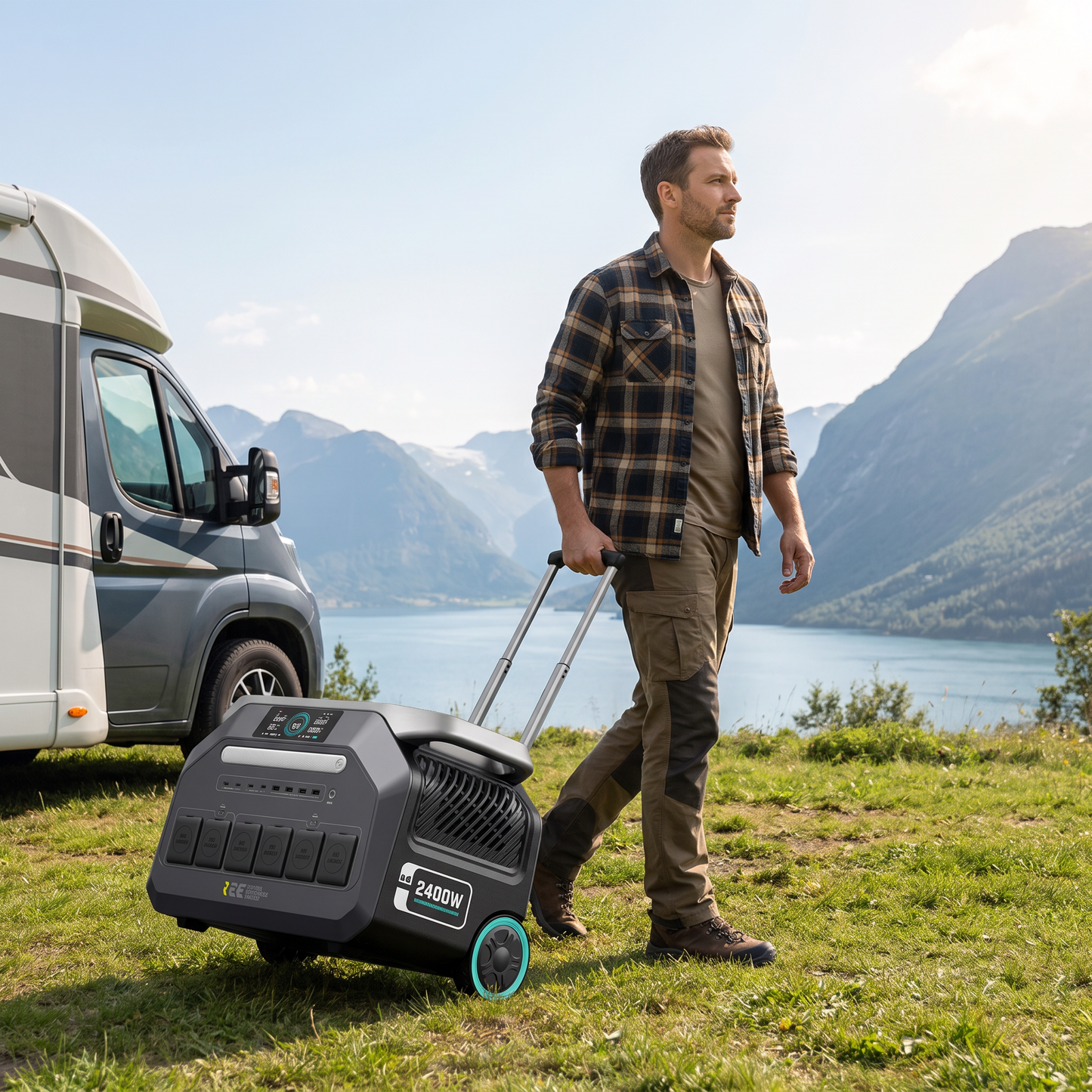 BEONE P2400 2400W Portable Power Station | 2048Wh LiFePO4 Solar Generator