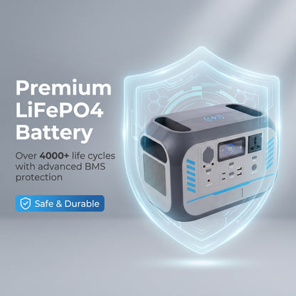 BEONE TJ910 800W Portable Power Station | 576Wh LiFePO4 Solar Generator