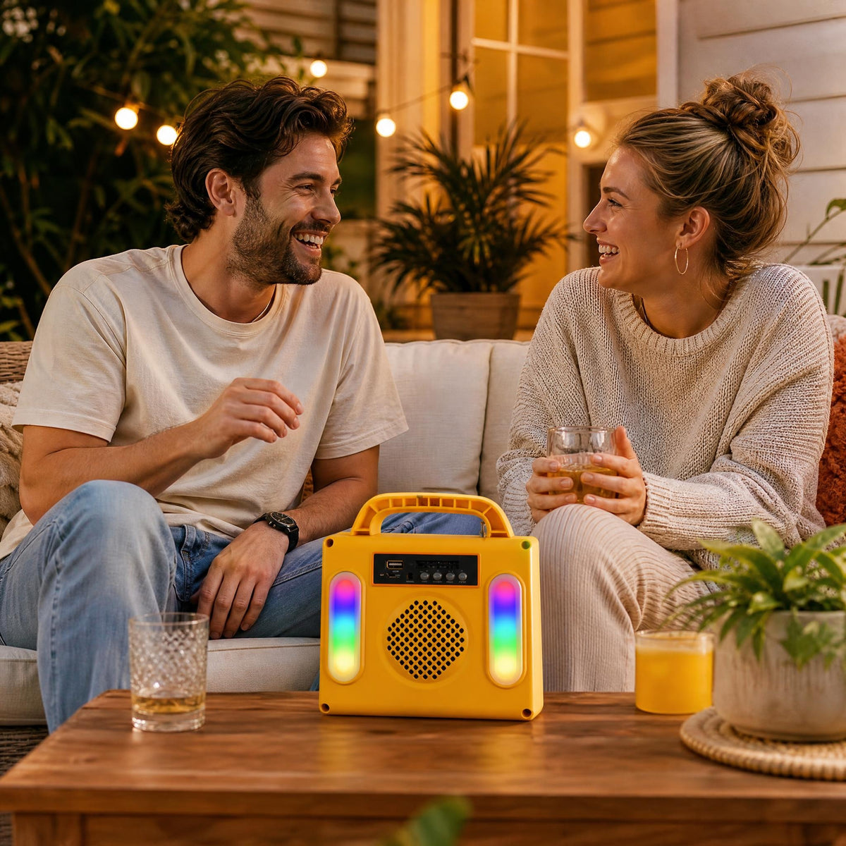 BEONE P150 150W Portable Power Station with Bluetooth Speaker & RGB Light，Camping, RV travel, patio parties, night markets, emergency lighting, phone charging and small outdoor devices.