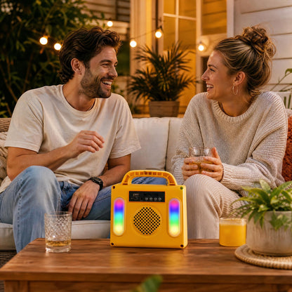 BEONE P150 150W Portable Power Station with Bluetooth Speaker & RGB Light，Camping, RV travel, patio parties, night markets, emergency lighting, phone charging and small outdoor devices.