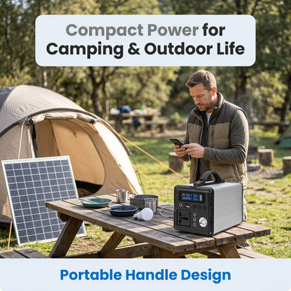 BEONE SP400 400W Portable Power Station with Solar Panel Kit | 192Wh LiFePO4 Solar Generator