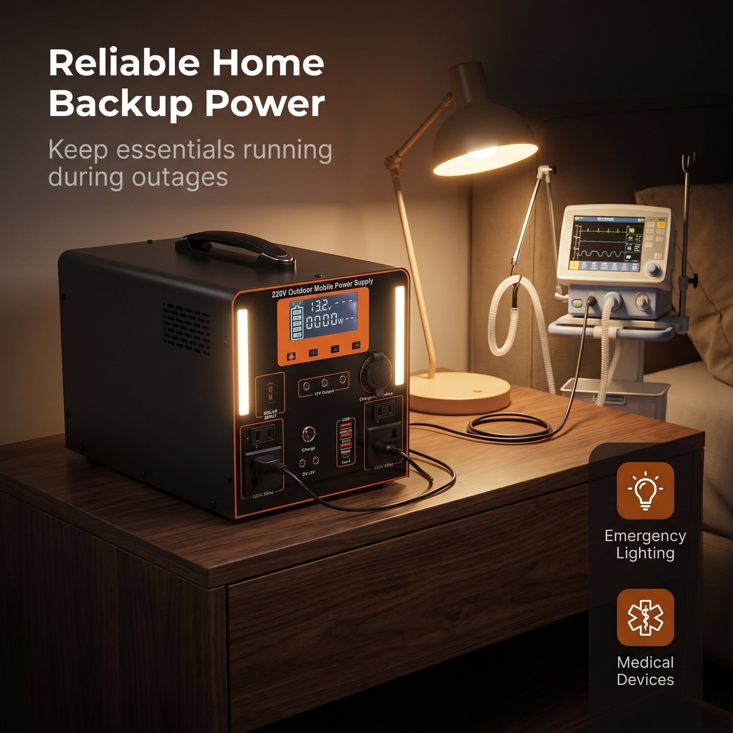 BEONE YJ905 1500W Portable Power Station | 1152Wh LiFePO4 Solar Generator