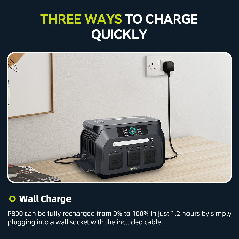 BEONE P800 800W Portable Power Station | 512Wh LiFePO4 Solar Generator