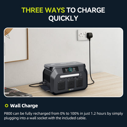 BEONE P800 800W Portable Power Station | 512Wh LiFePO4 Solar Generator