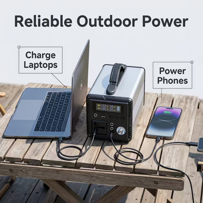 BEONE SP400 400W Portable Power Station with Solar Panel Kit | 192Wh LiFePO4 Solar Generator
