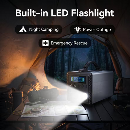 BEONE SP400 400W Portable Power Station with Solar Panel Kit | 192Wh LiFePO4 Solar Generator