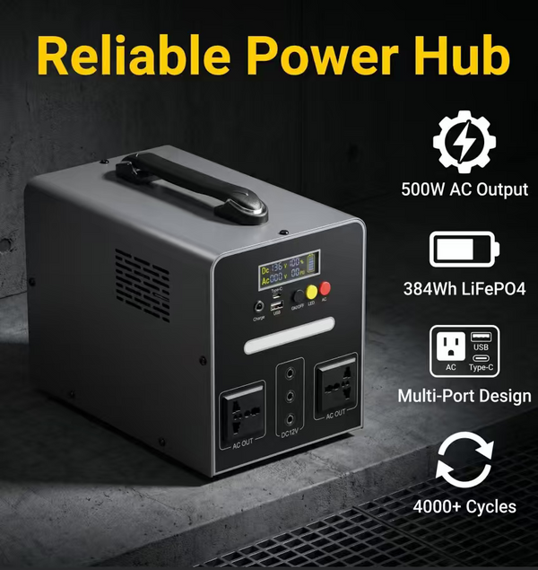BEONE C-Series Portable Power Station | 500W / 800W LiFePO4 Solar Generator