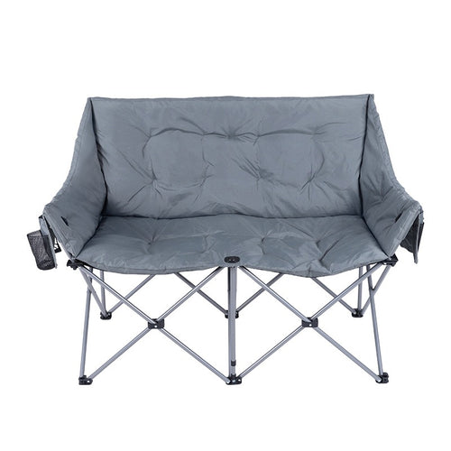 Heated Double Camping Chair with 3 Heat Settings – Portable Folding Loveseat
