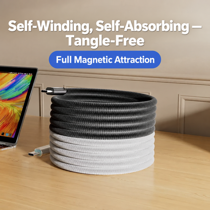 240W 4-in-1 Magnetic Charging Cable with USB-C, USB-A & Lightning