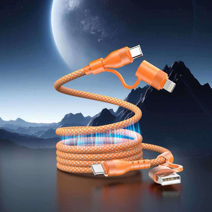 240W 4-in-1 Magnetic Charging Cable with USB-C, USB-A & Lightning